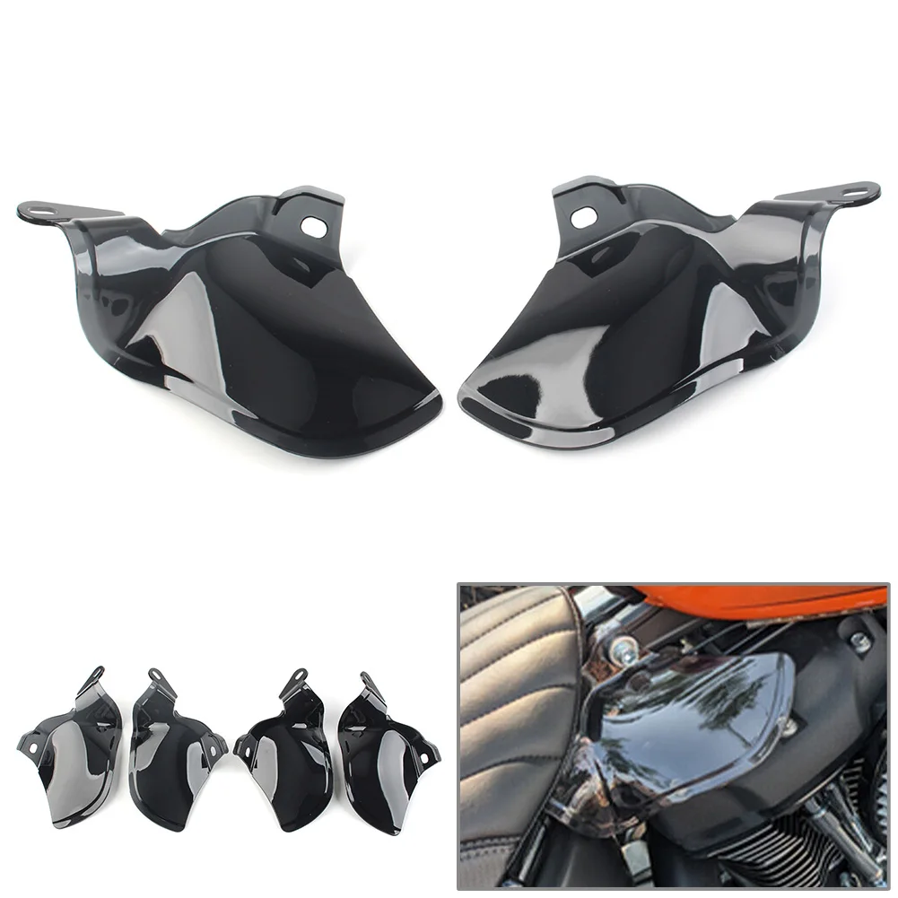 1Pair Motorcycle Reflective Smoke Saddle Shield Air Heat Deflector ABS For Harley Davidson Softail 2018 2019 2020