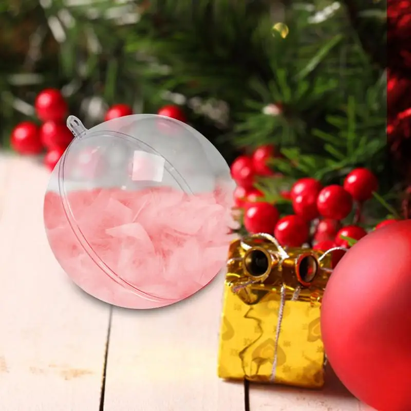 Christmas Ornament Balls Round Shape Fillable Balls Christmas Tree Ornament Transparent Hanging Ball D IY Crafts for Wedding