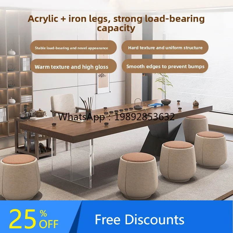 

DF Tea Table Set New Chinese Zen Style Home Tea Table and Chair Combination Office