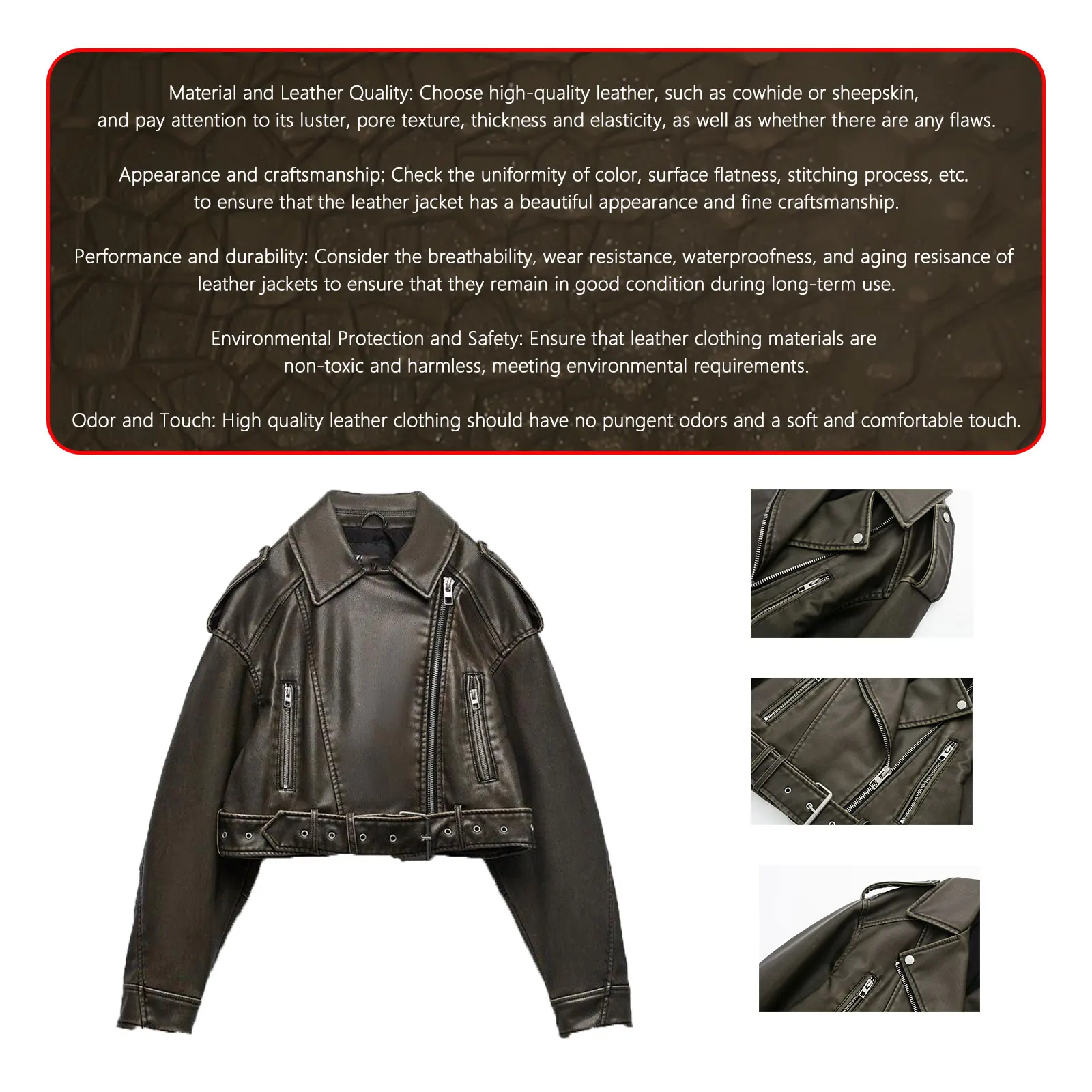 Fitaylor Women Faux PU Leather Jacket Casual Lady Lapel Zipper Short Leather Jacket High Street Motorcycle Coat