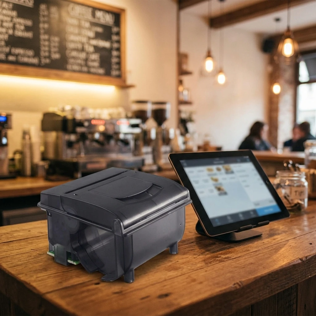 HSPOS QR25 58mm Thermal Receipt Printer Embedded Drop-in Loading 77x77mm RS232 USB TTL DC5-9V Overheat Protection for Kiosk Vend