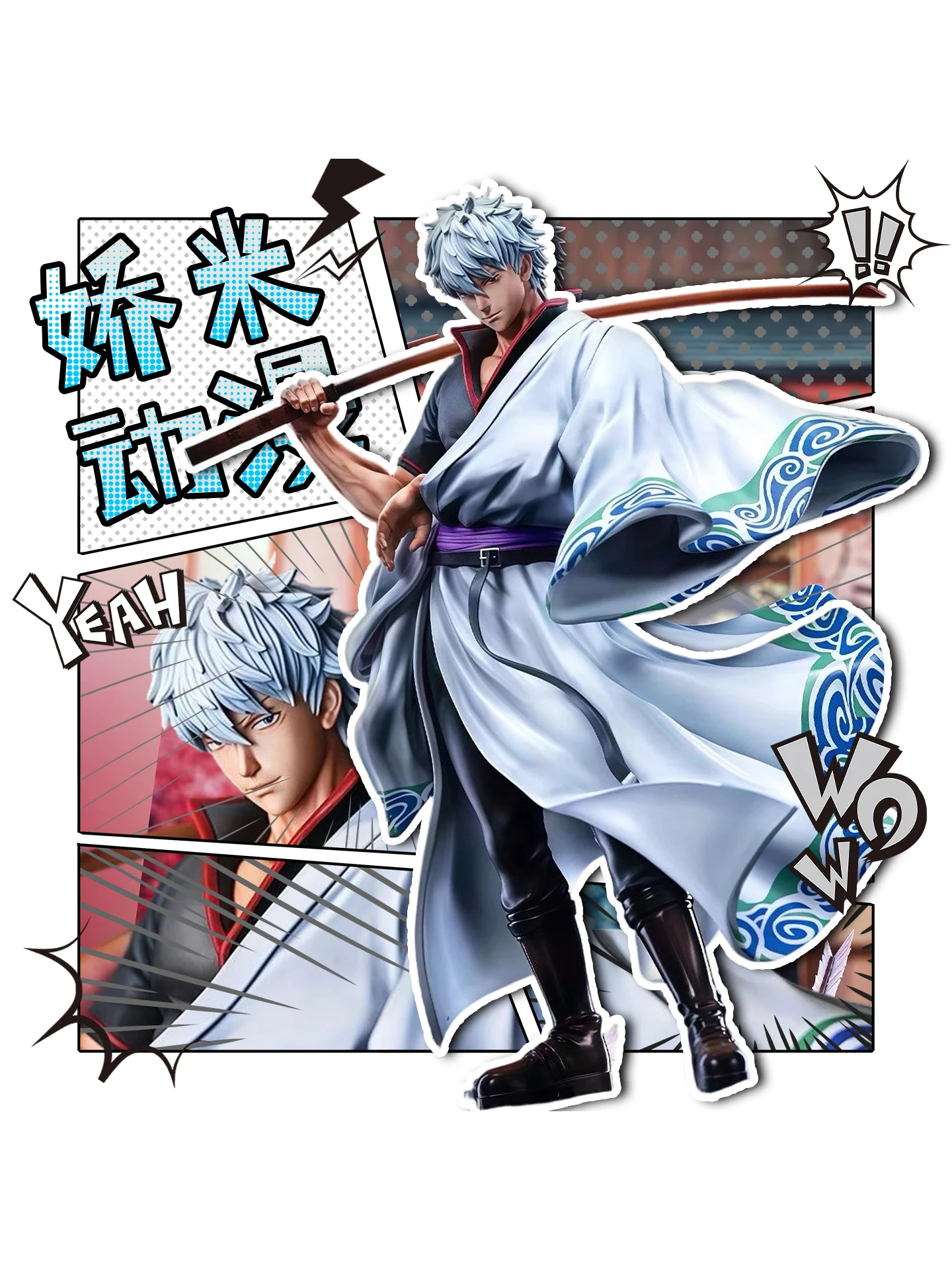 

Silver Soul Sakata Silver Anime Figure Birthday Gift GK Model Statue Decoration PVC Material 300mm Height Static Proportion