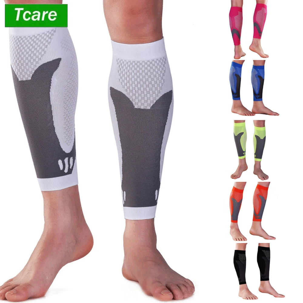 Tcare 1 Pair Compression Calf Sleeves for Men & Women - Compression Socks - for Running, Shin Splint, Medical, Travel, Nursing