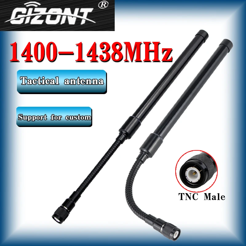 1400-1438Mhz 1.2/1.3/1.4G portable image data transmission antenna Gooseneck FRP mobile terminal radio OMNI antenna TNC Male