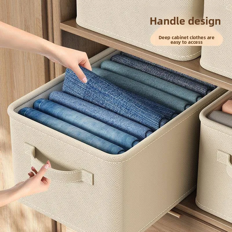 

Japanese Sle Foldable Clothing Storage Box Home Wardrobe Pants Sorting Organizer Box Lightweight Portable Double Door