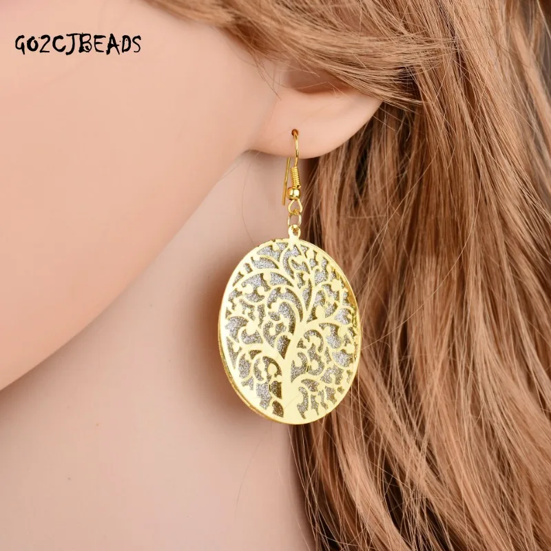 2023 Ethnic Style Earrings Women Vintage Round Metal Earrings Earrings Fashion Matching Jewelry