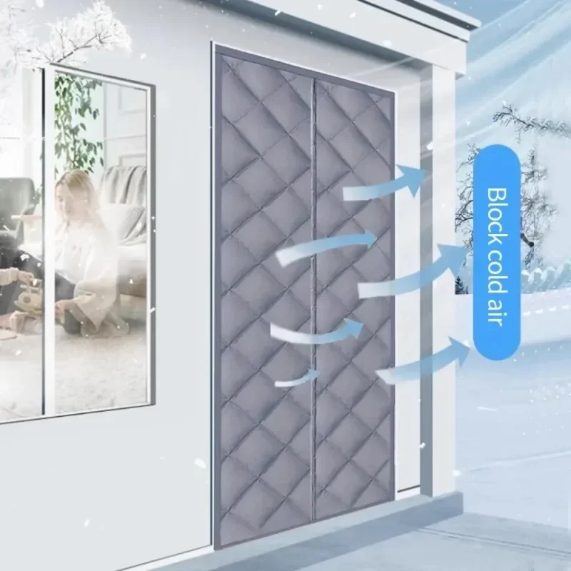 

For Magnetic Thermal Insulated Door Curtain Windproof Curtain Thickened Magnetic Coldproof Screen Auto Closing