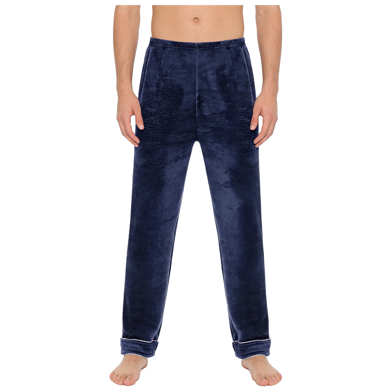 大人メンズフランネルパジャマパンツ弾性ウエストバンド豪華な暖かいナイトウェアズボンホームウェアスリープウェアラウンジレジャータイム用