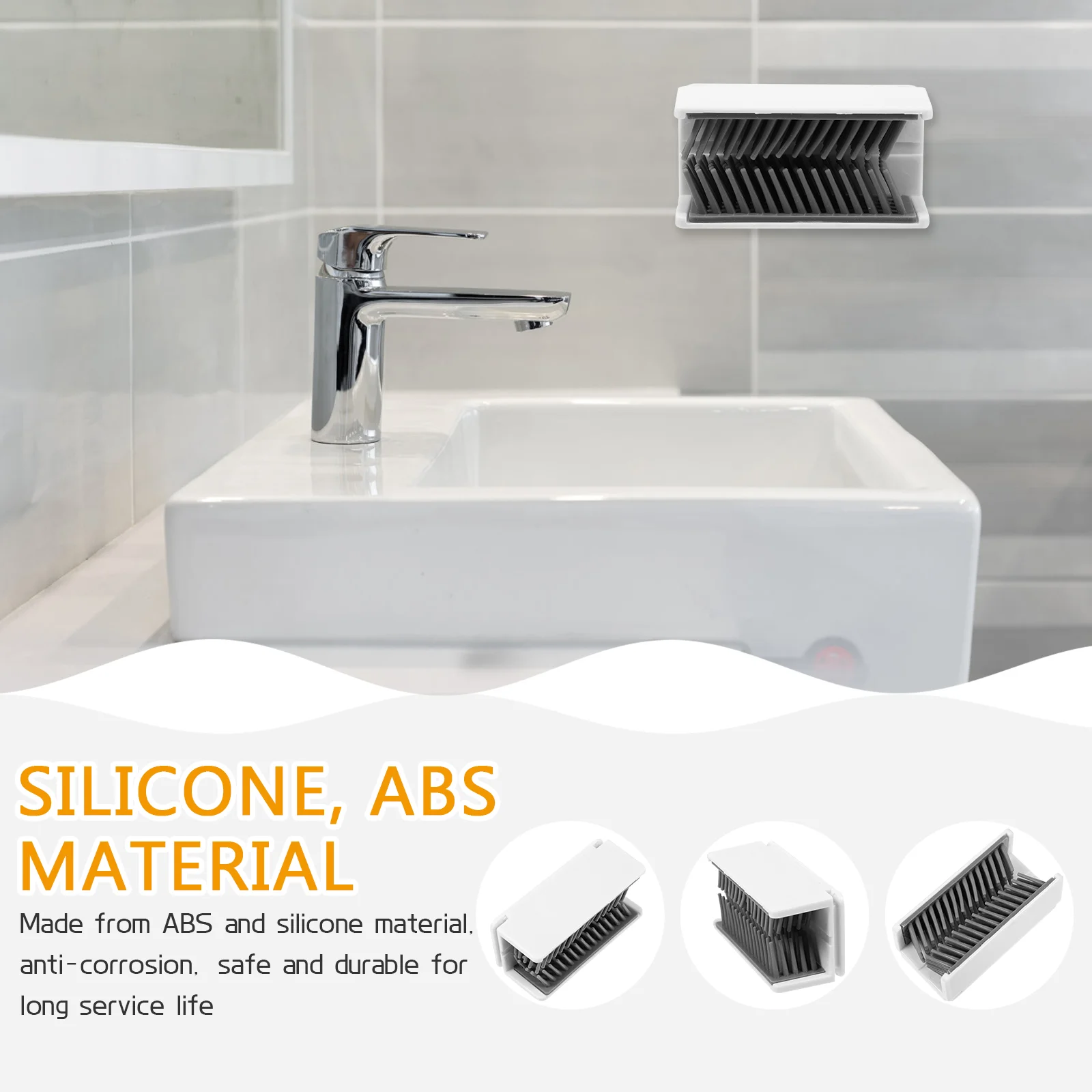 Receptor de captura de pelo para pared, receptor de bañera de ducha con recolector de cerdas, accesorios de Gel de sílice, accesorio de baño para el hogar grueso
