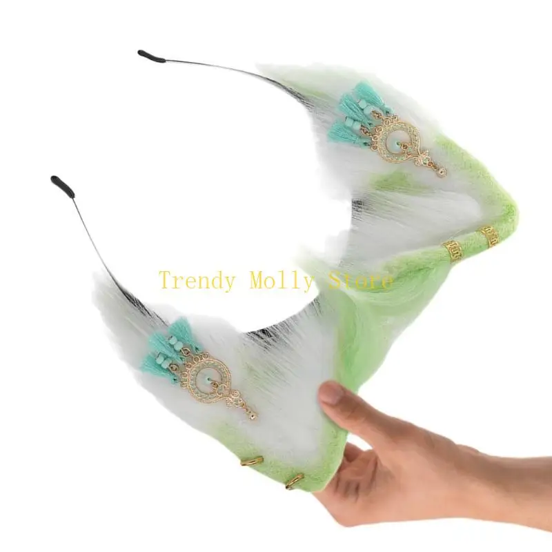 

N5KB Готическая плюшевая кошачья повязка на голову девочка девочка мультфильм кошачий ухой для фотографии для фотографии