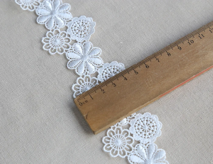 1Yard Wide: 4.3cm Polyester Silk Lace Bar Code Flower Embroider Water-Soluble Clothing Sewing Accessories(ss-2152)