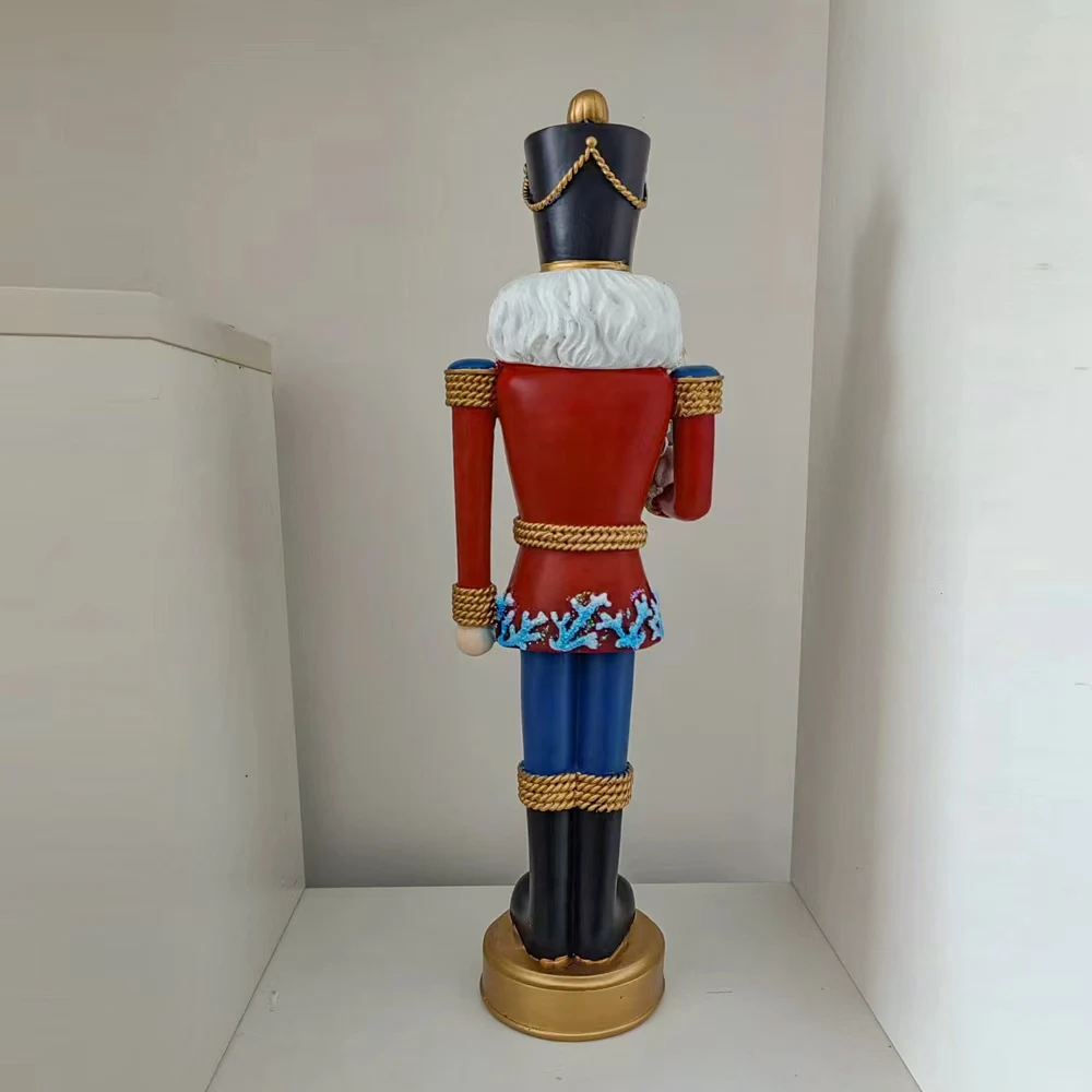 Red Nutcracker Soldier Resin Statue, Perfect for Christmas Gift, Ideal for daily life and Home, Create Retro Fairy Vib Decor.
