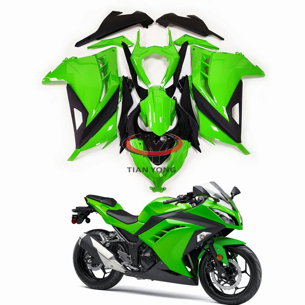 

Яркий твердый зеленый инъекционный мотоцикл для Ninja300 Ninja 300 2013-2017 полный комплект обтекателей инъекционный капот кузова