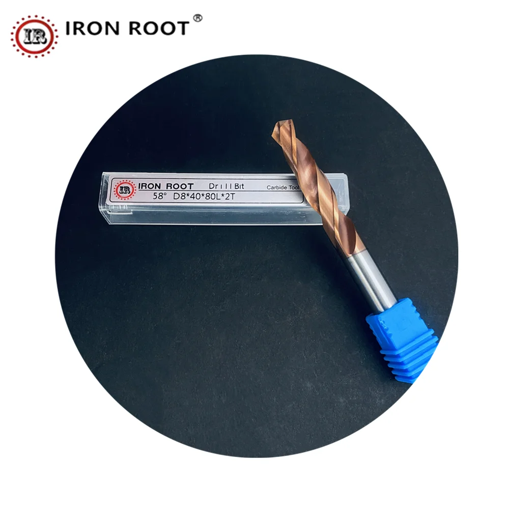 

IRON ROOT Tiegen HRC58°D7.1mm-D8.0mm Carbide Drill Bit CNC Metal Lathe Cutting Tool Engraving Machine Twist Drill Tool