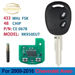 SUPERKEY Remote Key Fob CE0678 48 Chip 433.92MHz FSK For Chevrolet Aveo 2009 2010 2011 2012 2013 2014 2015 2016 RK950EUT