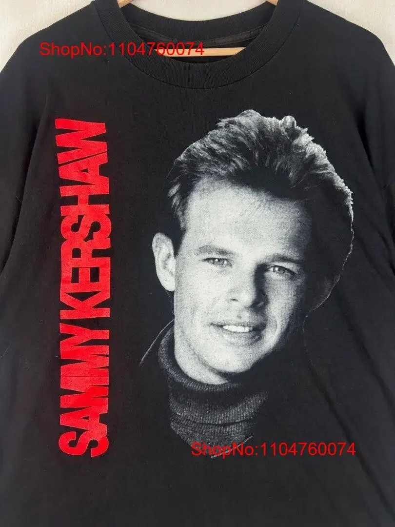Vintage Sammy Kershaw Haunted Heart Tour 93 Camiseta Country Music 90s Preto vintage lavado Top para uso diário Versátil