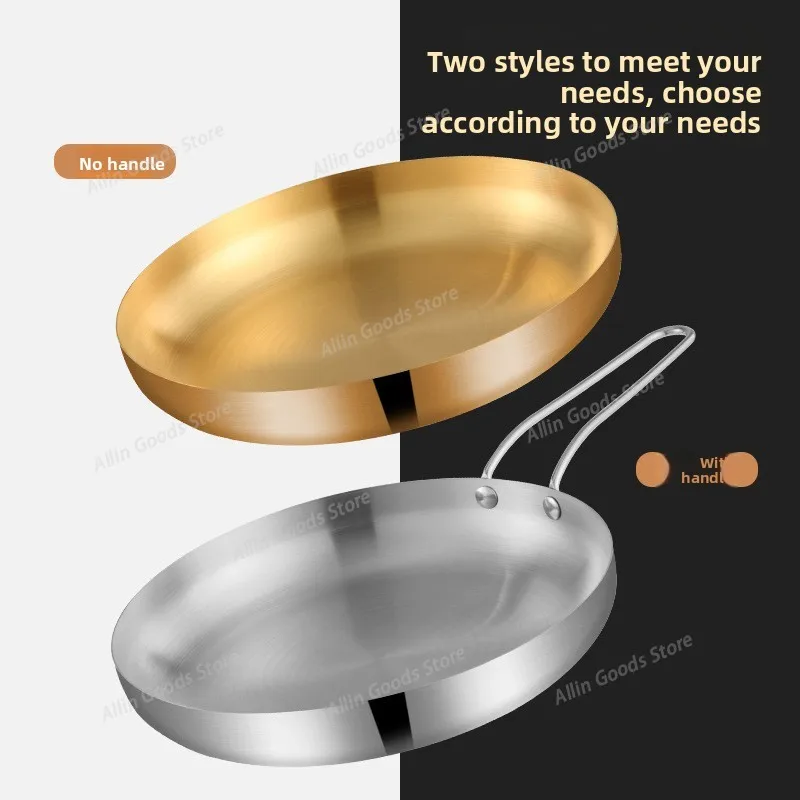 stainless steel snack  steak plate barbecue  golden dessert  western food creative belt handle household