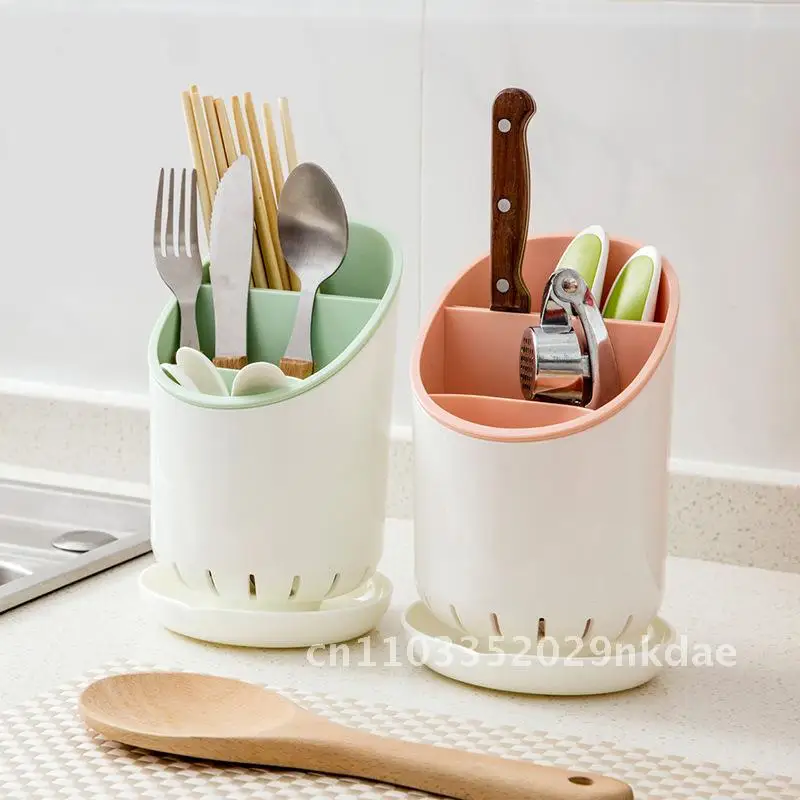 

Kitchen Storage Chopsticks Holder with Drainage Plate Plastic Tableware Rack Household Storage Rack Chopsticks Drainage Box