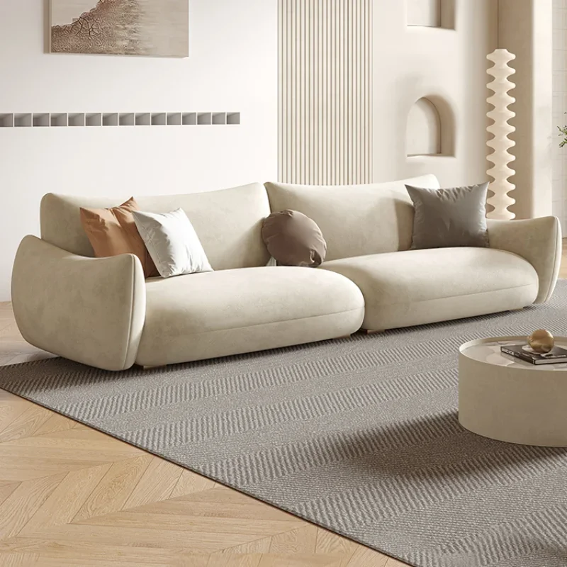 Prefabricated House Light Luxury Modern Cloth Sofa Living Room Small Family Modern Simple Cream Cat Scratch Cloth Sofa Furniture