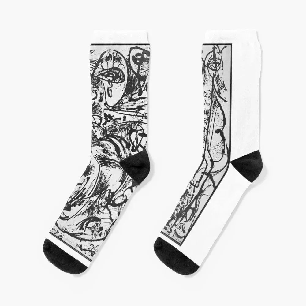 

Jackson Pollock Last Works Socks sport football Novelties sheer Socks Men's Women's