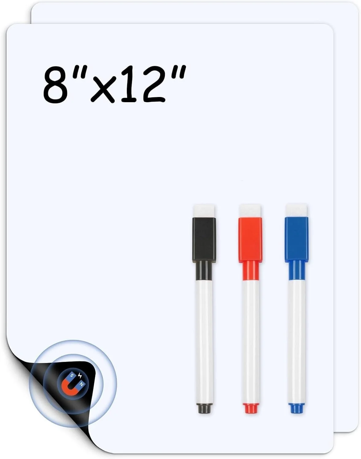 3 Pack 8" X 12" Dry Erase Whiteboard Paper with Peel And Stick Feature Small Conference Room Office Whiteboards with Marker Incl