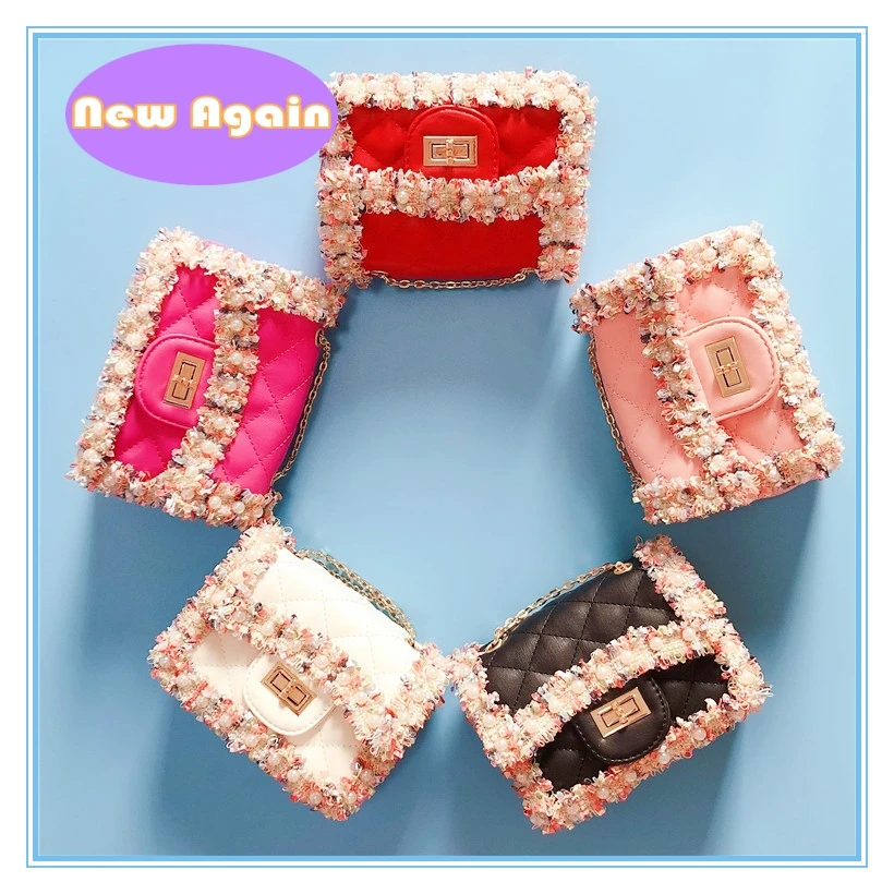 

Children's Lace crossbody bags Little girls small Messenger bag Teenagers Party pearl coin purses Baby Kids money wallets NAB068