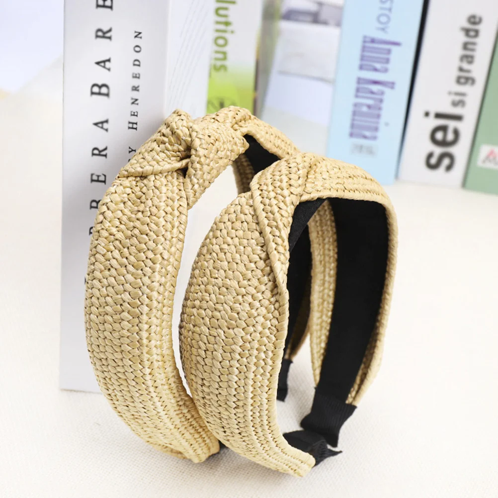 

3 Pcs All-match Hair Accessories Cross Band Korean Version Raffia Pressing Hoop Bamboo Fine Workmanship Appointment