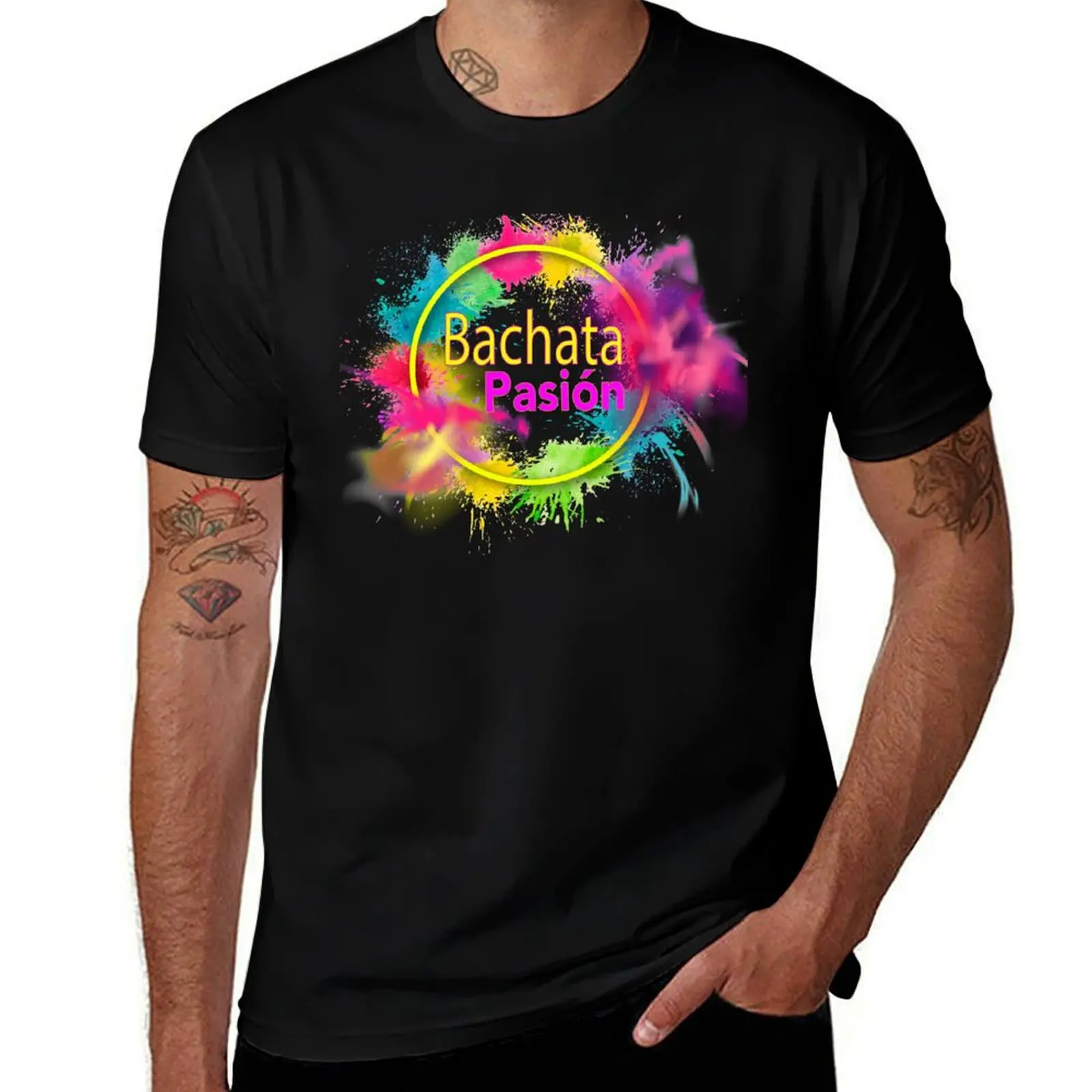 

Colorful bachata T-Shirt t shirt men 100% cotton luxury brand mens graphic t shirts