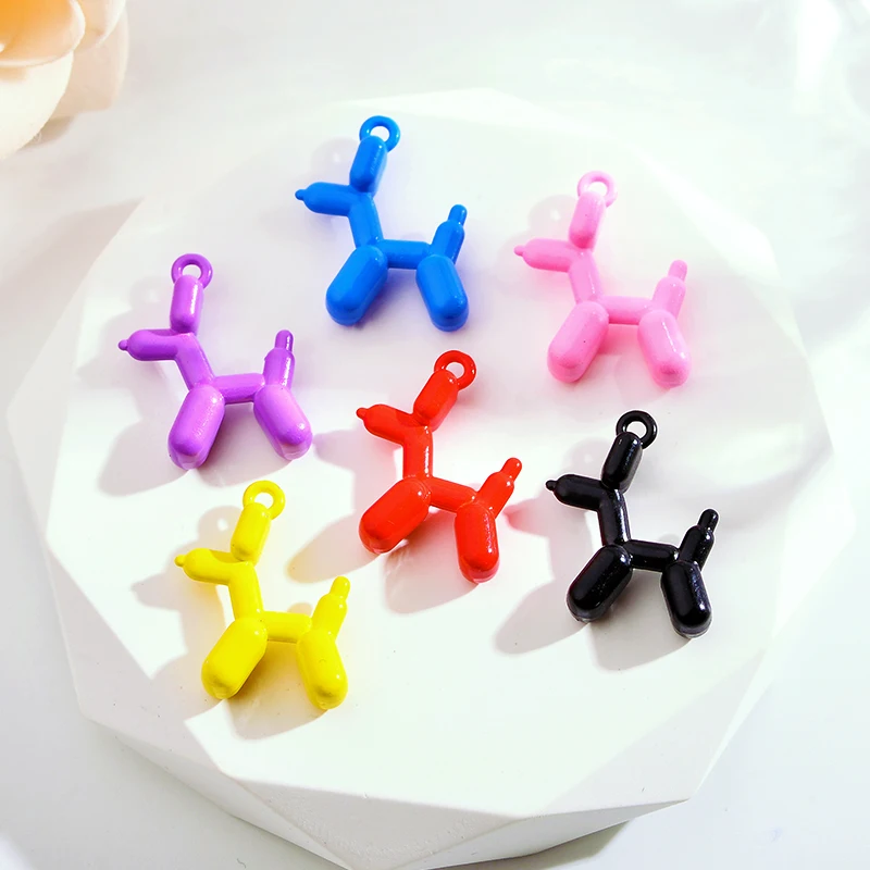 10Pcs Spray Painted Zinc Alloy Puppy Animal Pendant for Women's Bracelet Necklace Earrings Jewelry Making Supplies DIY Ornament