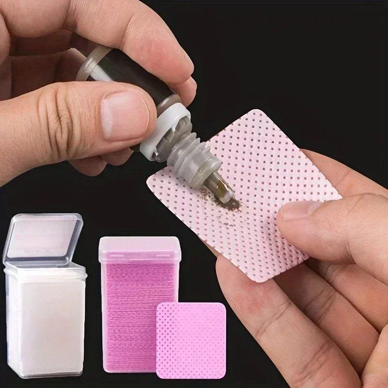 200 stks/doos Polish Wimper Gratis Nagel Lint Doekjes Extension Wattenschijfjes Remover Lijm Doekjes Schoner Doek Niet-geweven Stof nagel Gel