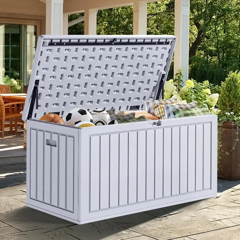 Gallon Large Deck Box,Outdoor Storage for Patio Furniture Cushions,Garden Tools with Flexible Divider,Waterproof