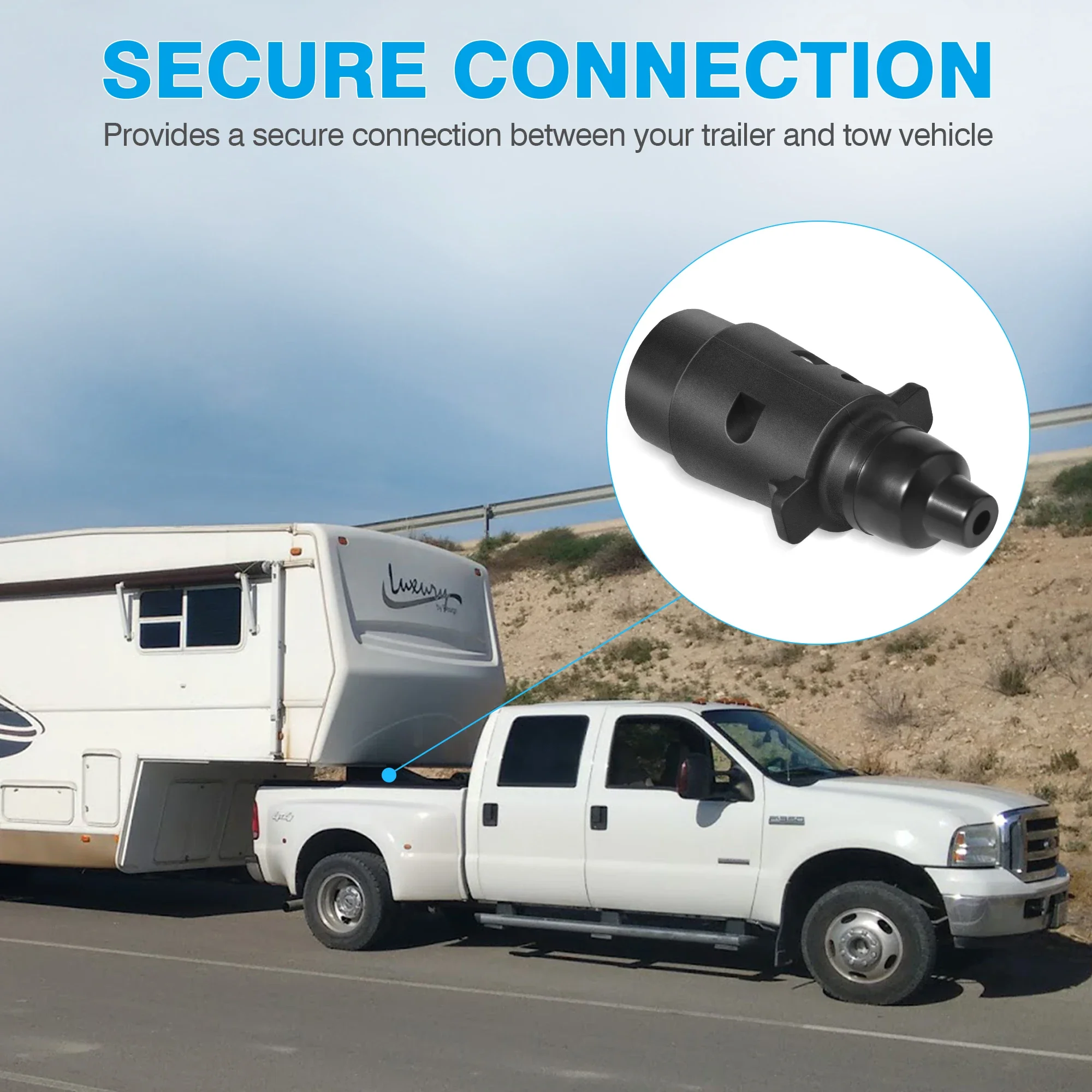 

7 Pin Trailer Plug 12V 7 Way Round Standard European Car Plug Connector Trailer Connectors Socket Plugs For Vehicles for Campers