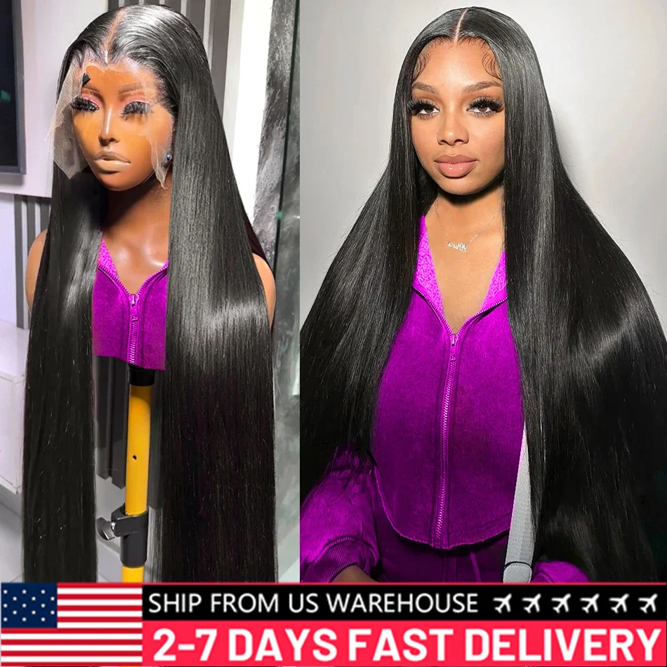 Glueless Wigs Human Hair Lace Frontal Wig Brazilian Straight Human Hair Wig HD 13X4 Lace Front Wig 4X4 Gluless Wig Ready To Wear