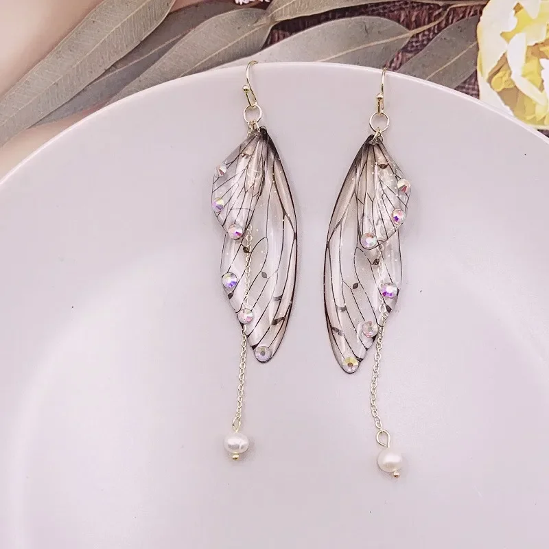 Minar Rainbow Gradient Resin Butterfly Dangle Earrings
