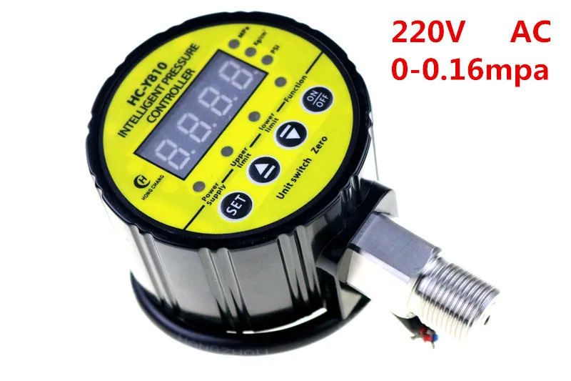 

220VAC Controller electric contact intelligent HC-Y810 digital pressure gauge 0-0.16MPA digital