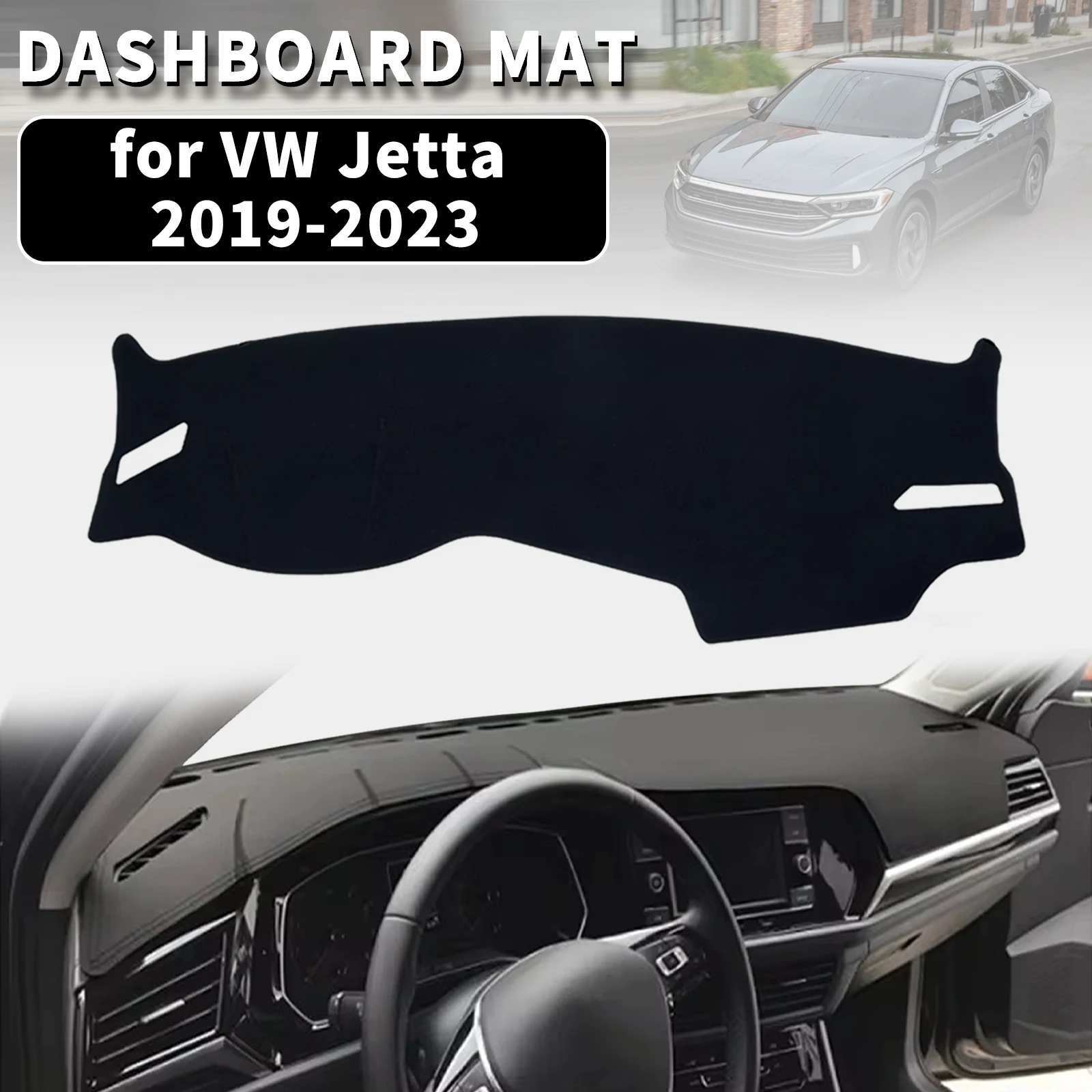 for VW Jetta 7 A7 MK7 2019-2023 Dashmat Dashboard Cover Dash Mat Anti-UV Sun Shade Carpet Pad Car Styling Accessories Protector