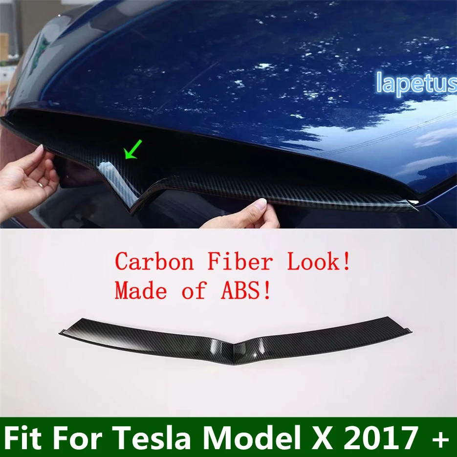 

Lapetus Front Bumper Center Grille Grill Cover Trim Garnish Bezel Moulding For Tesla Model X 2017 - 2020 Carbon Fiber Exterior