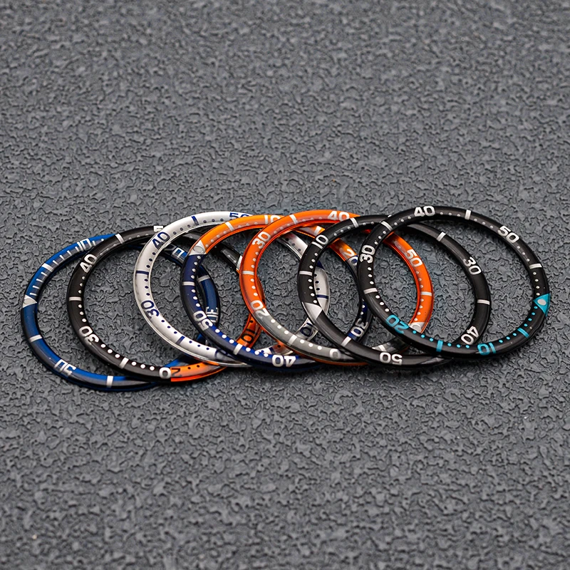 Seiko-bisel de reloj de Material de resina, 38mm, se adapta a la caja del reloj SKX007 SRPD, anillo de inserción, diámetro interior de 31,5mm, accesorios de reemplazo de reloj