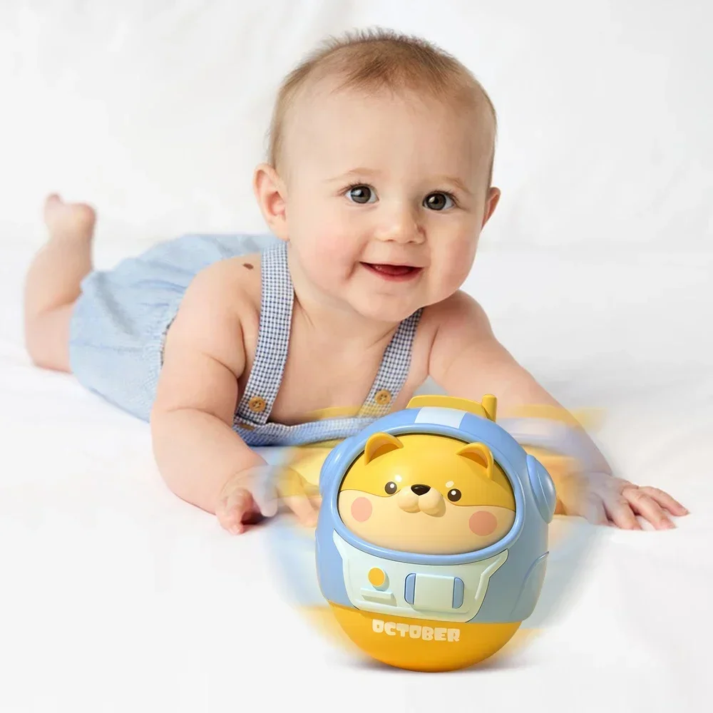 6-12 Months Old Baby Toy Animal Wobbler Baby Bell Toy Cartoon Animal Cute Shape Bell Doll Rocking Toy Newborn Birthday Gift