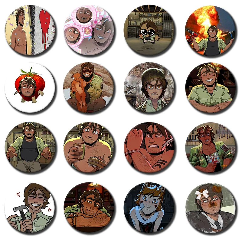 58mm 1PC Y-YKMET S-Strade Tinplate Round Brooch Cartoon Cosplay Badges for Bag Hat Toys