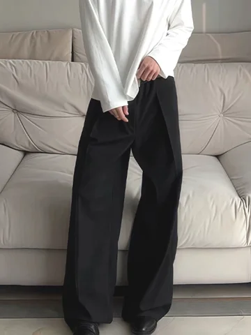 아메리칸 스타일 클린핏 작업복 남성용 루즈 스트레이트 레그 신축성 있는 캐주얼 바지 얇은 정장 바지 다림질 필요 없음