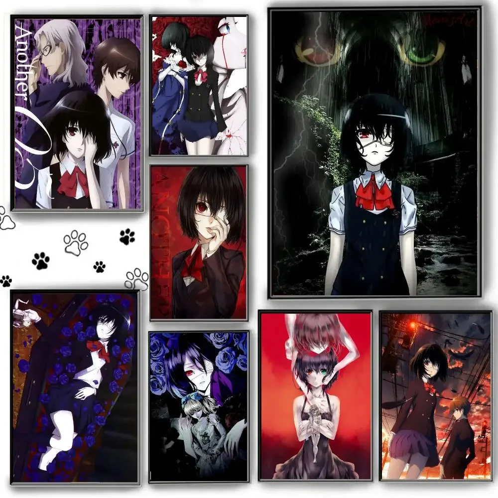 Horror Anime List Of Another Episodes Poster Peel And Stick Matte PVC Removable Waterproof Frameless Bedroom Living Room Decor