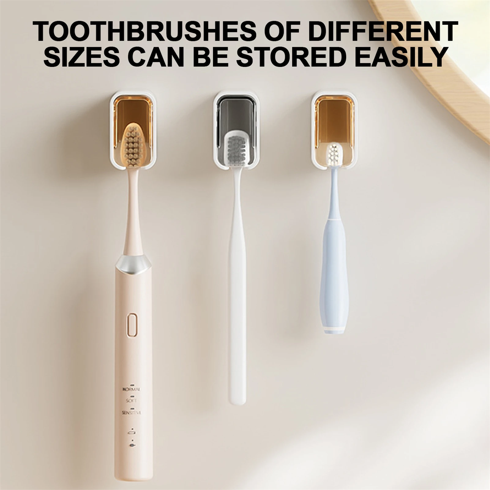 

Wall Mounted Storage Rack Dustproof Waterproof Toothbrush Storage Rack Non Perforated Wall Storage Rack Home Storage Supplies