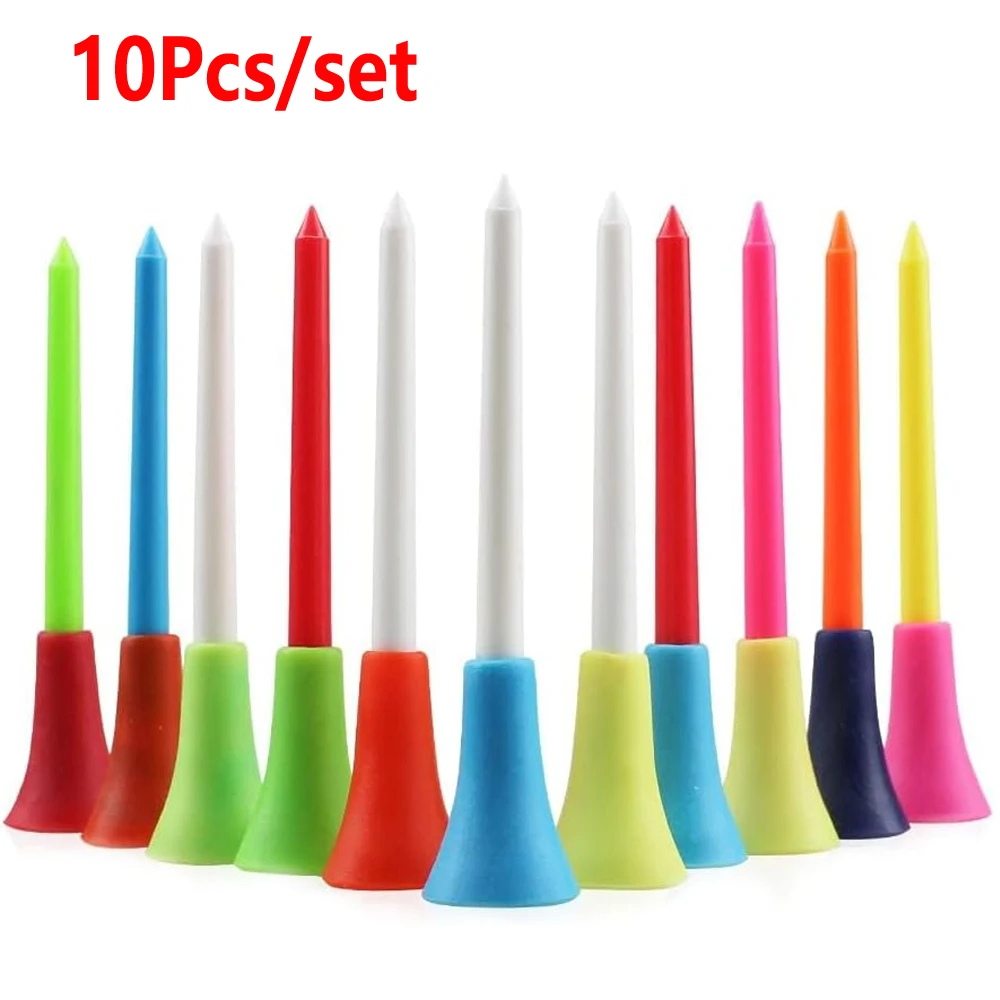 

10 шт., футболки для гольфа, разные цвета, 83 мм, пластиковая прочная резиновая подушка, верхний держатель для мяча для гольфа, аксессуары для гольфа