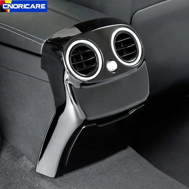 For Mercedes Benz C Class W205 2015-2018 Car Styling Console Armrest Rear AC Vents Frame Cover Stickers Trim Interior Decals