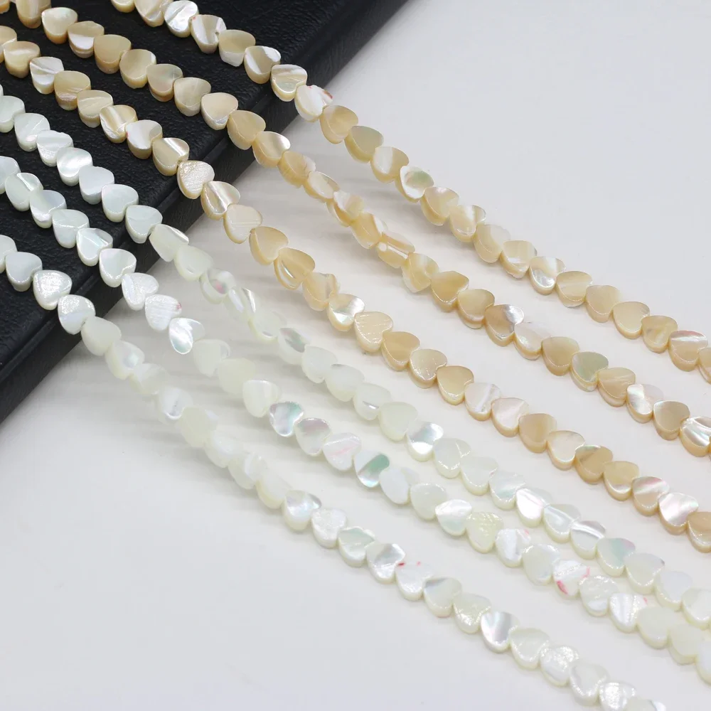 

White Yellow Natural Seawater Shell Heart-shaped Beaded Jewelry Making DIY Necklaces Bracelets Earrings Accessories Gifts