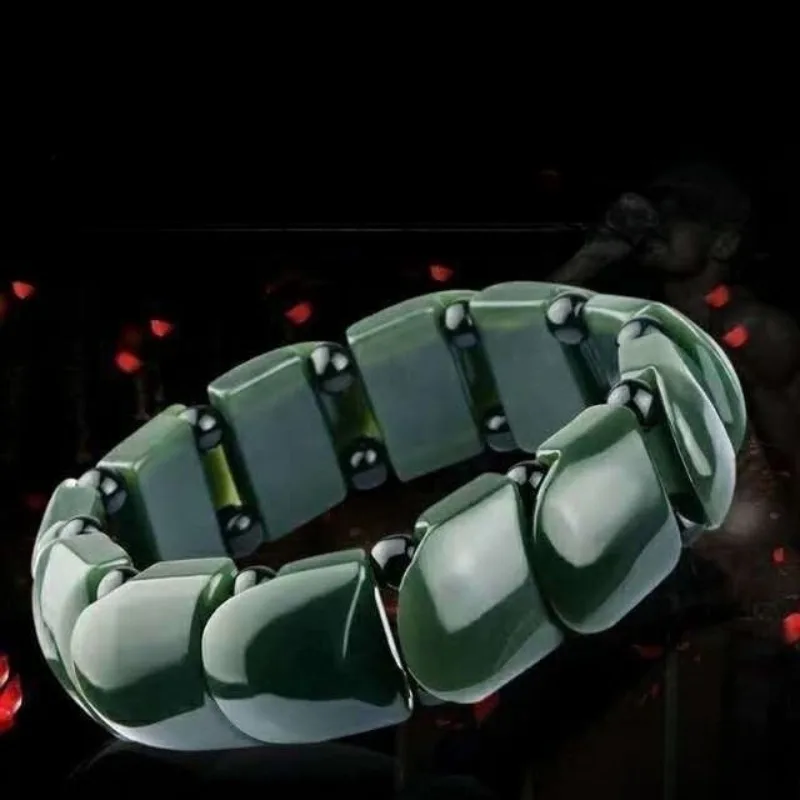 

Браслет из натурального сапфира с чешуей дракона, ручной ряд, изысканные темпераментные украшения унисекс