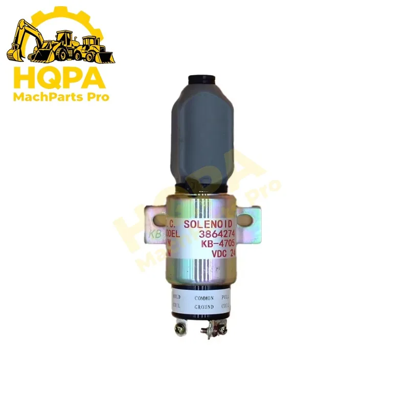 3864274 24V Fuel Pump Solenoid For Cummins Engine Hyundai Excavator R140LC R140LC-9S R140W-7 R140W-9S R200W-7 R210LC-7 R210W-9S