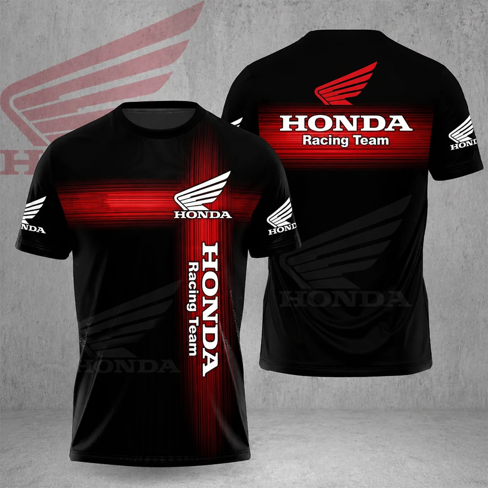 SUMMER NOVELTY 2026 Children Racing T-Shirt Men Casual Short-Sleeved Breathable T-Shirt With 3D Motorcycle Print HONDA