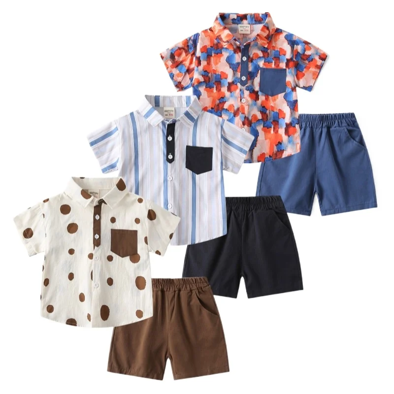 

Summer Kids Clothes Sets Boys Shirts + Shorts